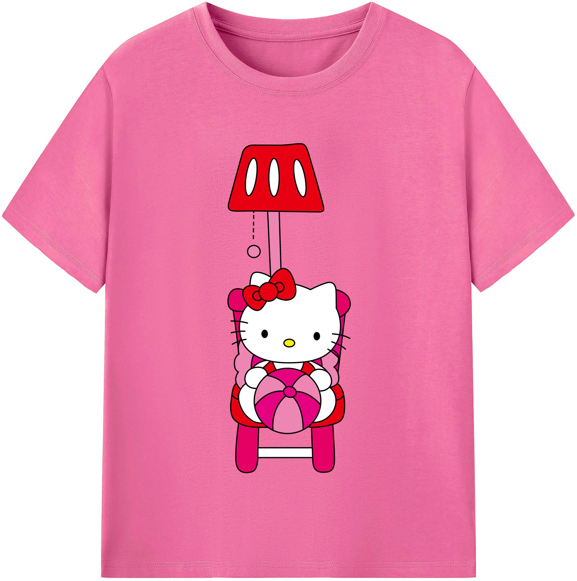 （画像用） Hello Kitty ハローキティ レディースカジュアルプリントTシャツ（綿100％）